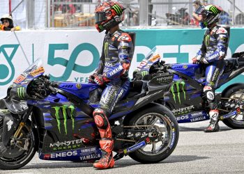 Quartararo e Rins prontos para acelerar no Grande Prêmio da Solidariedade  da MotoGP, em Barcelona